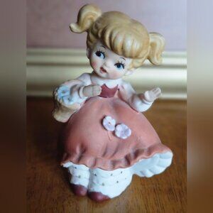 Charming Figurine with Pink Petticoat Dress & Bloomers 612Z